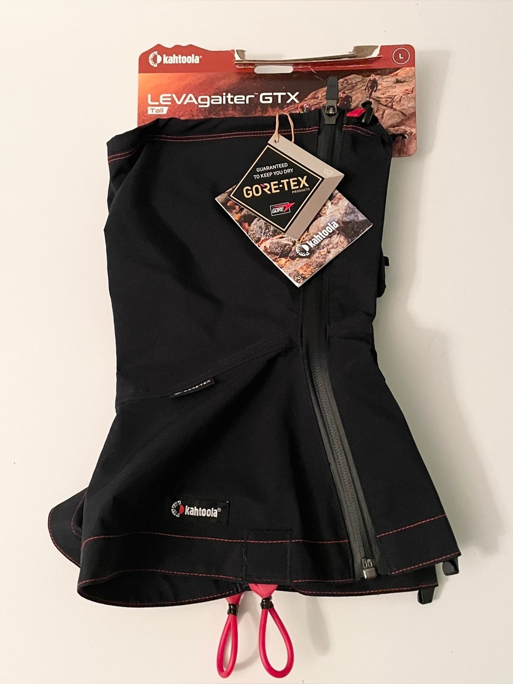 Kahtoola LEVAgaiter GTX Tall Black Gore-Tex Waterproof Hiking Gaiters Large